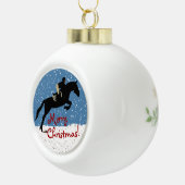 雪馬ジャンパーのクリスマス セラミックボールオーナメント (右)