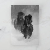 雪馬三走頭の早馬グリーティングカード カード (内部)