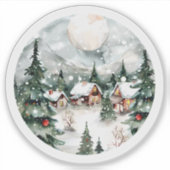 雪魅力的と灯りの冬の村 シール (正面)