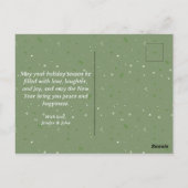 雪魅力的の村の水の色のクリスマス ポストカード (裏面)