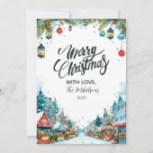 雪魅力的コテージクリスマス シーズンカード (正面)