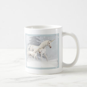 雪1のかわいいユニコーン コーヒーマグカップ