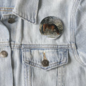 雪1の野生のムスタングの馬 缶バッジ (インサイチュ)