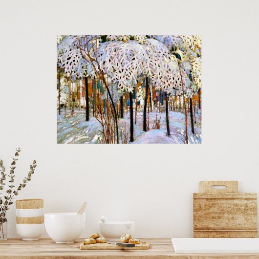 雪10月にアート素晴らし。 ポスター (キッチン)