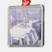 雪1878年の下の屋根または屋根の眺め メタルオーナメント (左)