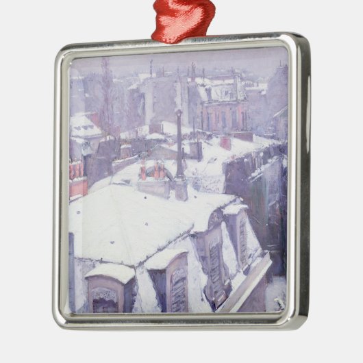 雪1878年の下の屋根または屋根の眺め メタルオーナメント (左)