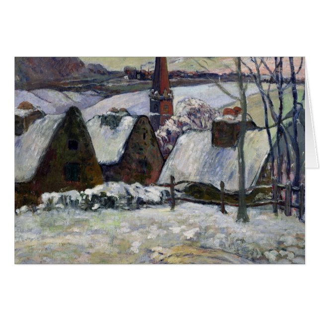 雪1894年の下のブルターニュの村 (正面横)