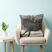 雪2の野生のムスタングの馬 クッション (椅子)