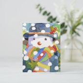 雪2011年の雪だるま ポストカード (スタンド正面)