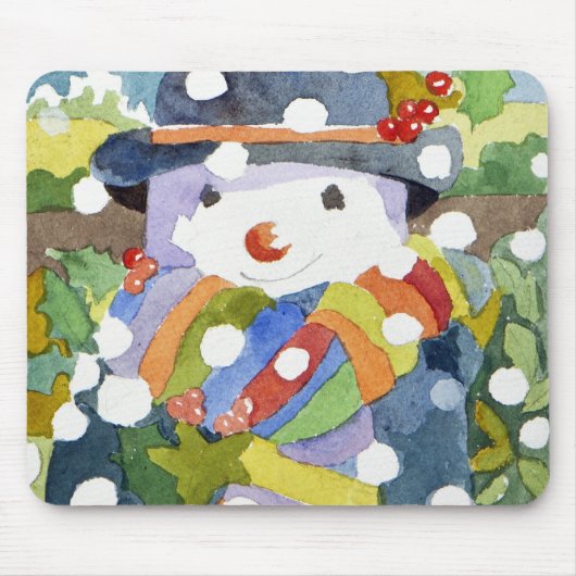 雪2011年の雪だるま マウスパッド (正面)