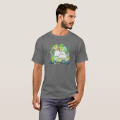 雪 – かわいいかわいいアニメ冬キツネ日本の- Aes Tシャツ (正面フル)