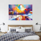 雪 キャンバスプリント (インサイチュ (寝室))