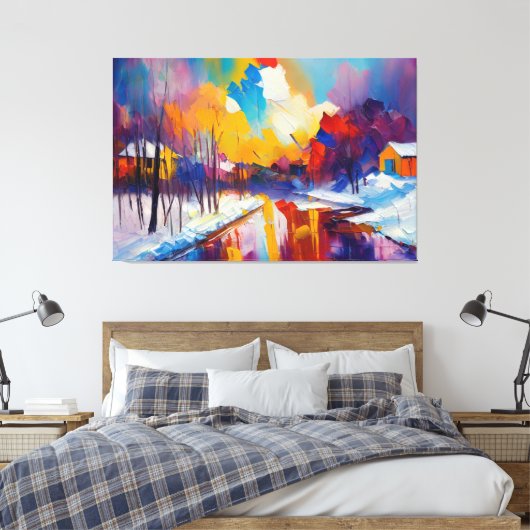 雪 キャンバスプリント (インサイチュ (寝室))