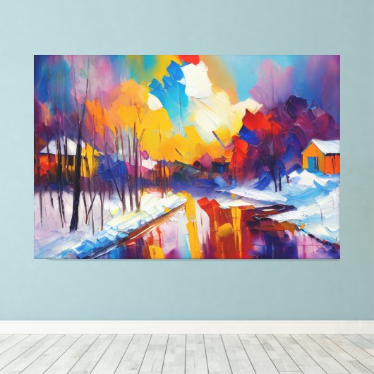 雪 キャンバスプリント (インサイチュ (ウッドフロア))