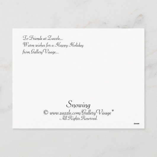 雪 シーズンポストカード (裏面)