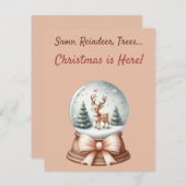 🎄❄️雪、トナカイ、木…クリスマスが来た！ 招待状 (正面/裏面)