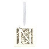 「雪」ヴィンテージアルファベッフランスのトクリスマス キューブオーナメント (右)