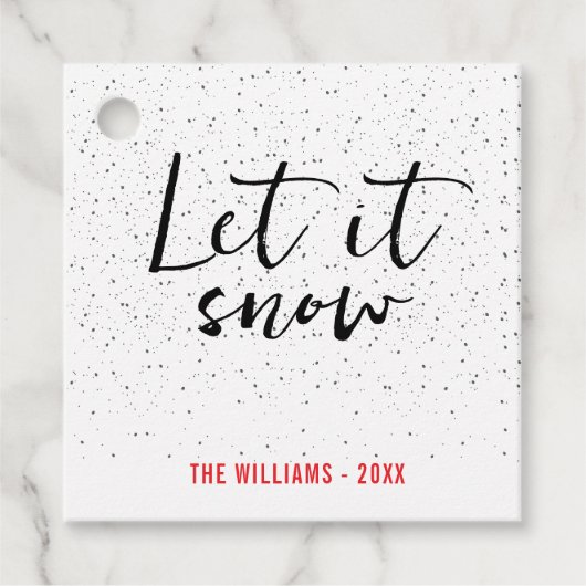 雪+家族の名前+1枚の写真 フェイバータグ (正面)