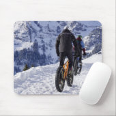 雪、山、脂肪の自転車 マウスパッド (マウス)