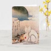 雪-日本語-のウサギHokushū著… カード (黄色い花)