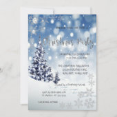 雪，木，雪，クリスマス企業のパーティー 招待状 (正面)