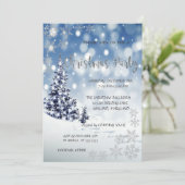 雪，木，雪，クリスマス企業のパーティー 招待状 (スタンド正面)