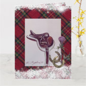 雪、格子及び馬術テーマ中抱き枕 カード (黄色い花)