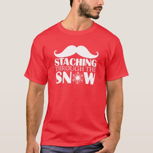 雪(軽い手紙)を通したSTACHING Tシャツ (正面)