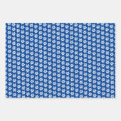 雪、雪だるま、雪片ラッピングシート ラッピングペーパーシート (正面3)