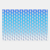 雪、雪だるま、雪片ラッピングシート ラッピングペーパーシート (正面)