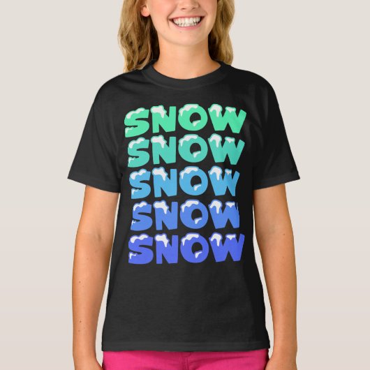 雪,雪,雪,雪,雪,雪 Tシャツ (正面)