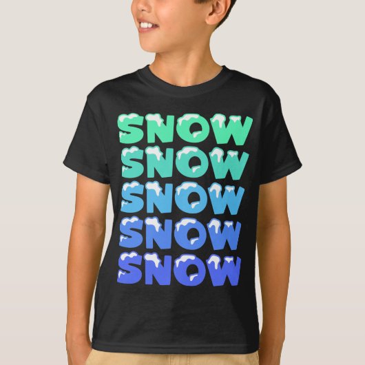 雪,雪,雪,雪,雪,雪 Tシャツ (正面)