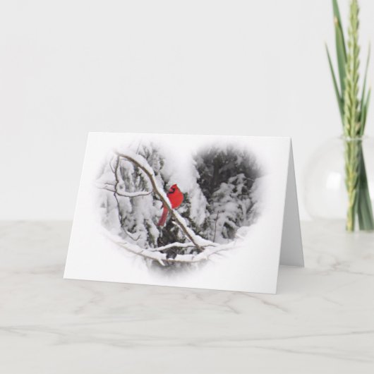 雪（鳥）ショウジョウコウカンチョウハート カード (正面)