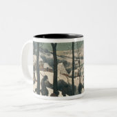 雪- 1565年1月のハンター ツートーンマグカップ (正面左)