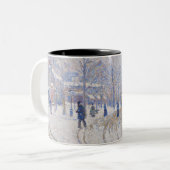 雪、Boulevard de Clichy、パリ1886年 ツートーンマグカップ (正面左)