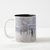 雪、Boulevard de Clichy、パリ1886年 ツートーンマグカップ (左)