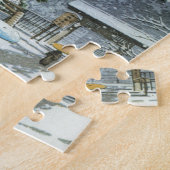 雪- Kawase Hasuiの川瀬巴水のHonmonjiの寺院 ジグソーパズル (側面)