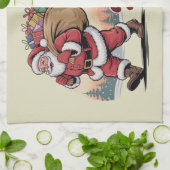 雪Digityのバッグに向けて90年代のクリスマスレトロ キッチンタオル (折り畳み)