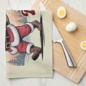 雪Digityのバッグに向けて90年代のクリスマスレトロ キッチンタオル (四つ折り)