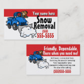 雪Plowing.Snowの取り外しの昇進カード 名刺 (正面/裏面)
