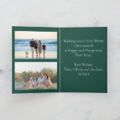 雪Quintet家族の写真クリスマスフォールディング カード (内部)