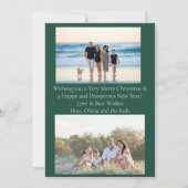 雪Quintet家族の写真クリスマスフラットカード カード (裏面)