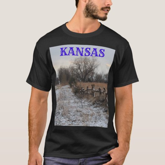 雪Tシャツ付きカンザス木柵 Tシャツ (正面)