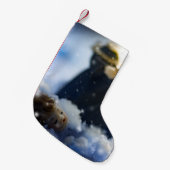 雪Xの磁器 スモールクリスマスストッキング (正面 (吊り時))