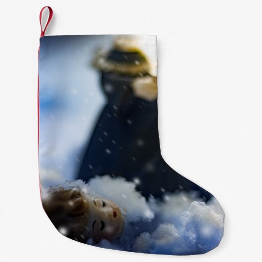 雪Xの磁器 スモールクリスマスストッキング (正面)