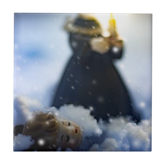 雪Xの磁器 タイル (正面)