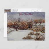 雰囲気のクリスマスラティコテージ雪のシーン シーズンポストカード (正面/裏面)