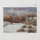 雰囲気のクリスマスラティコテージ雪のシーン シーズンポストカード (正面)