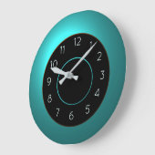 雰囲気アクアブルーキッチンクロック ラージ壁時計 (傾斜)