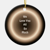 雰囲気タン/クリームサークルクリスマスオーナメント セラミックオーナメント (正面)